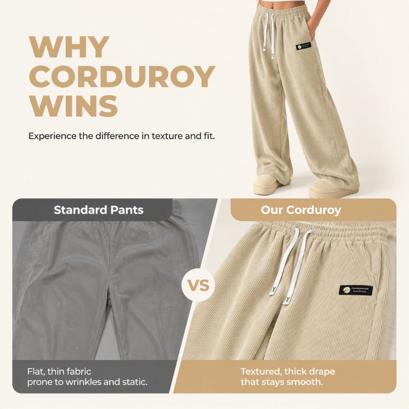 🌸Hot Sale 50% OFF 👖 Women's Corduroy High-Waisted Wide-Leg Pants | Retro Texture & Flattering Fit