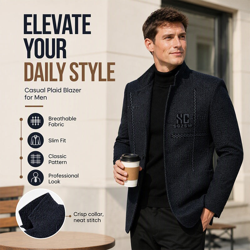 🧥❄️Men's Slim-Fit Mandarin Collar Blazer