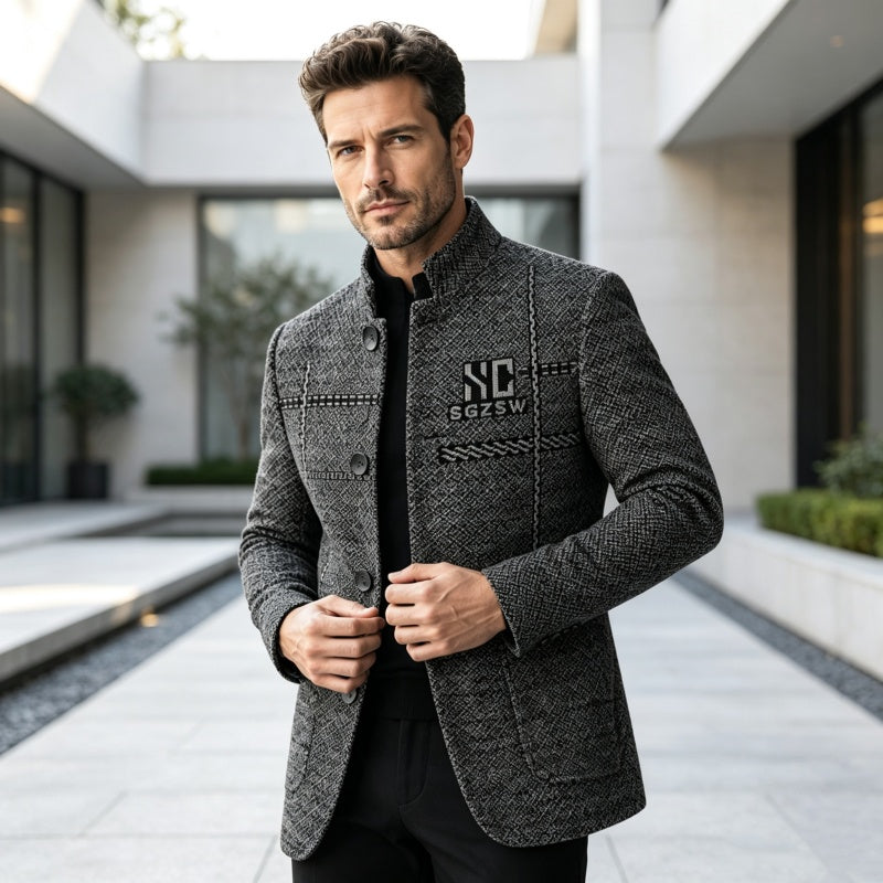 🧥❄️Men's Slim-Fit Mandarin Collar Blazer
