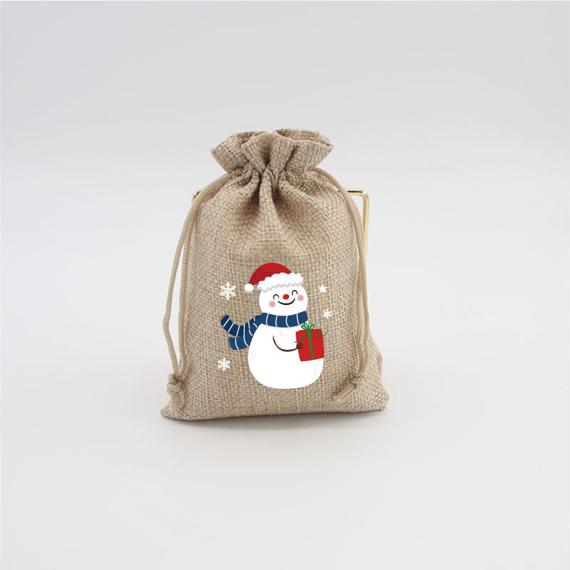 Christmas Burlap Gift Bags with Drawstring
