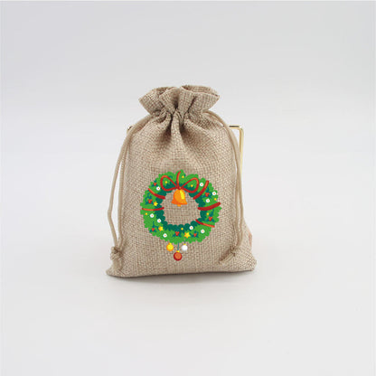 Christmas Burlap Gift Bags with Drawstring