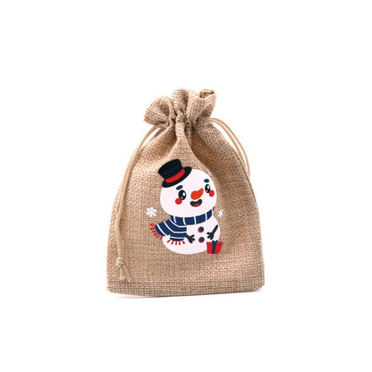 Christmas Burlap Gift Bags with Drawstring
