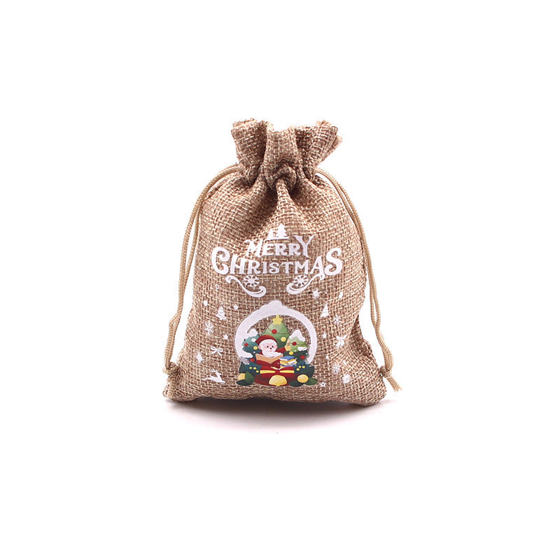 Christmas Burlap Gift Bags with Drawstring