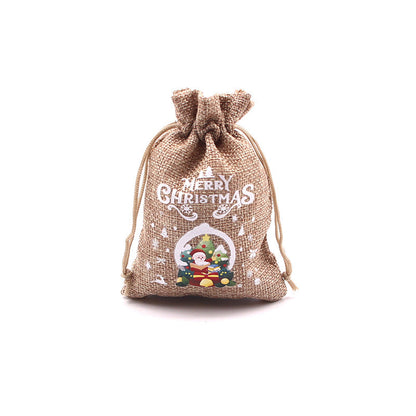 Christmas Burlap Gift Bags with Drawstring