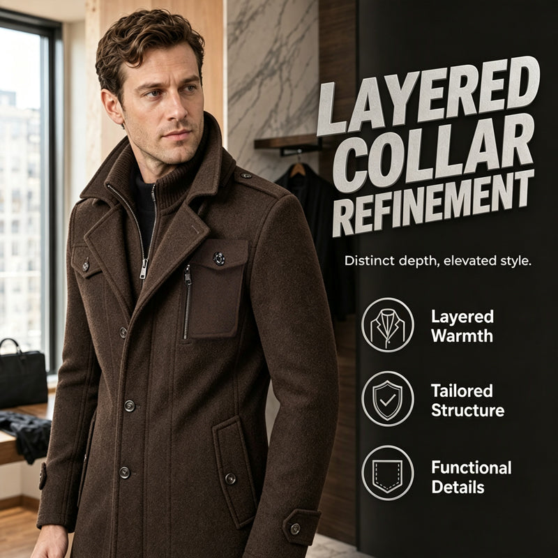 🔥 3,000 sold out in just 2 days –Men's Classic Mid-Length Slim Fit Overcoat