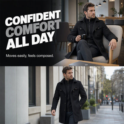 🔥 3,000 sold out in just 2 days –Men's Classic Mid-Length Slim Fit Overcoat