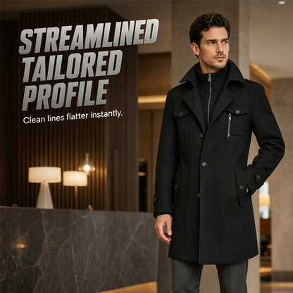 🔥 3,000 sold out in just 2 days –Men's Classic Mid-Length Slim Fit Overcoat