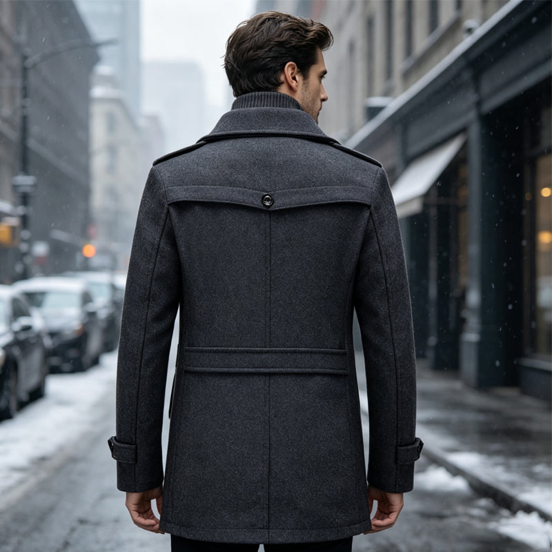 🔥 3,000 sold out in just 2 days –Men's Classic Mid-Length Slim Fit Overcoat