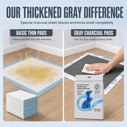 🐾🖤 Thickened Charcoal Pet Pee Pads – Fast Absorbing & Odor-Control Design