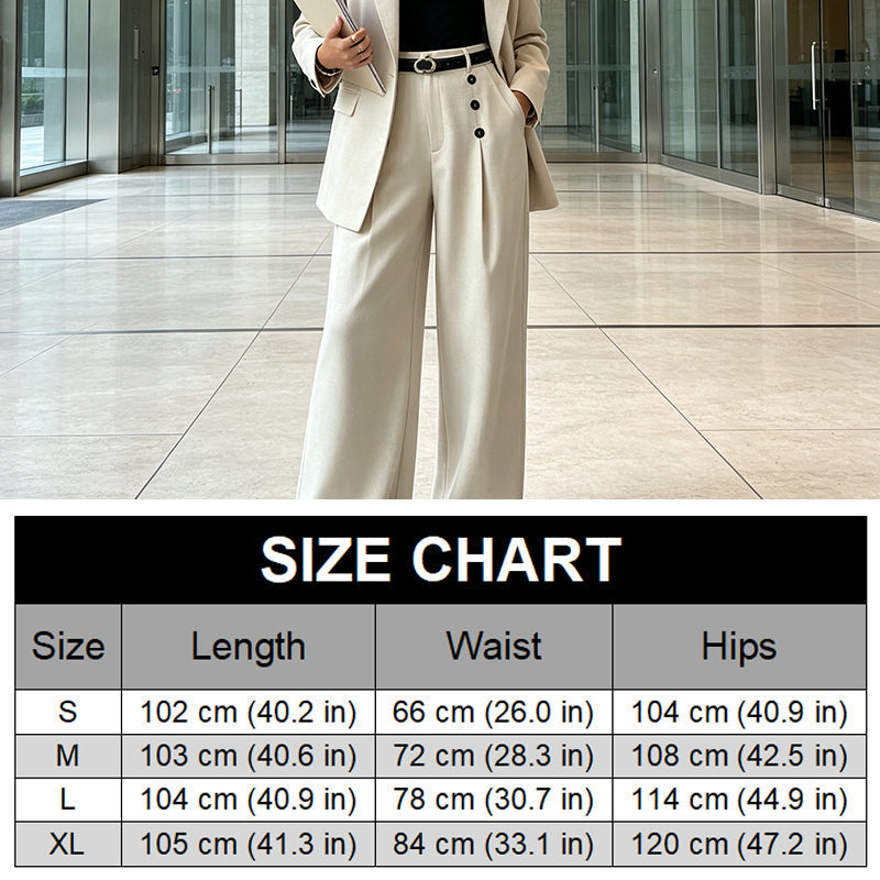 🖤Black Friday Sale:50% OFF🖤✨ Double-Button Detail, Flattering Drape | Women's High-Waist Wide-Leg Pants