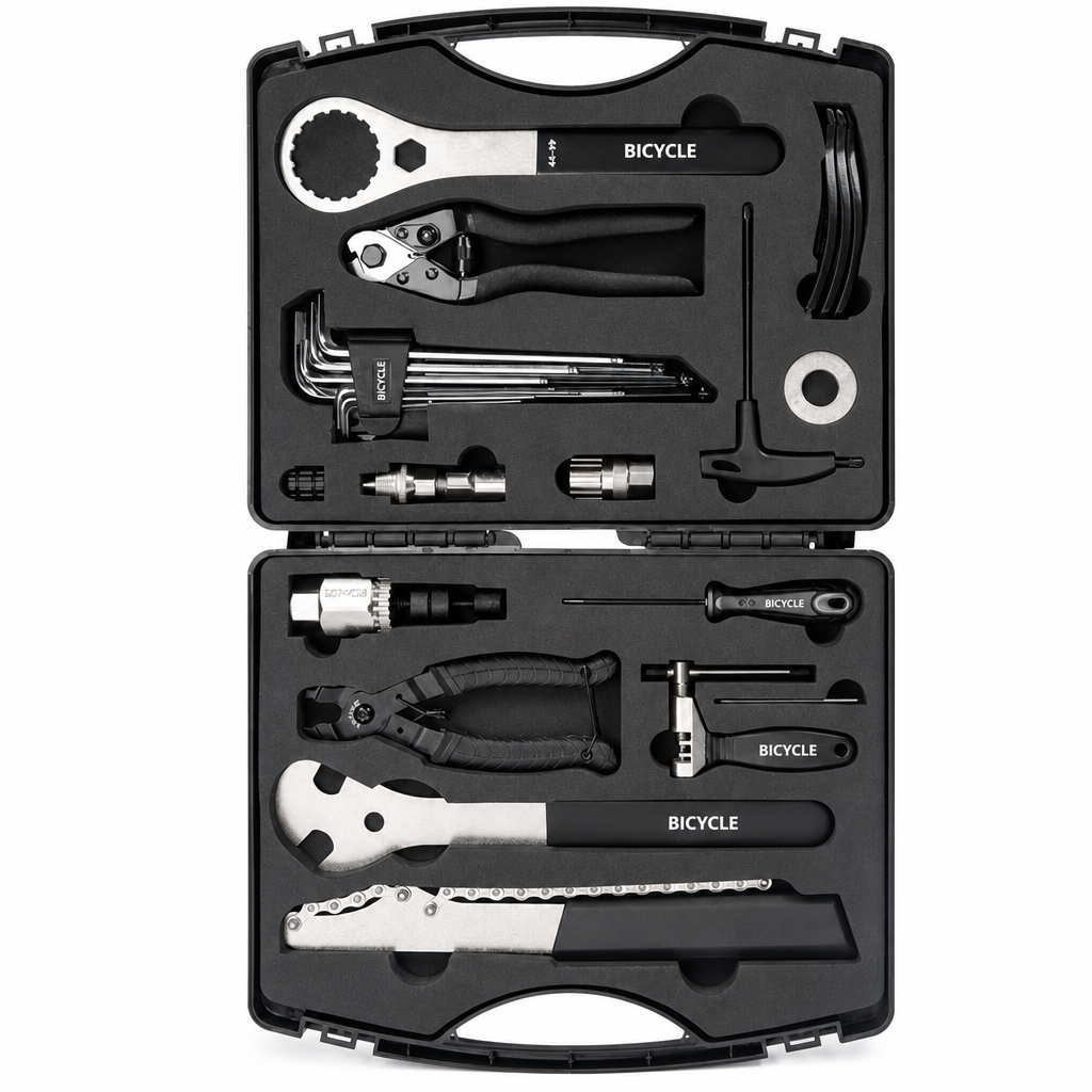 🚲 50% OFF NOW! 🔧 Bicycle Repair Tool Set – Alloy Steel, Heavy Torque & Complete Kit – With Plastic Storage Case 🛠️