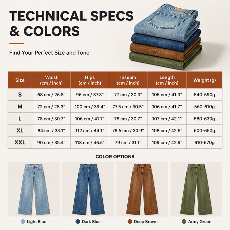 ✨ Vintage Wide-Leg Jeans 💙 High Waist Comfort & Timeless Style