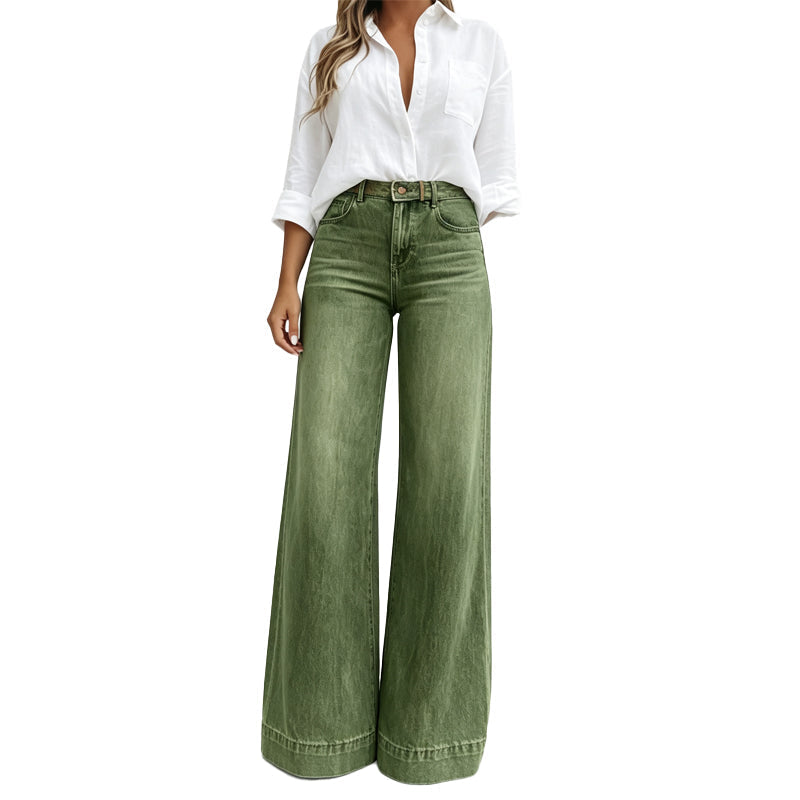 ✨ Vintage Wide-Leg Jeans 💙 High Waist Comfort & Timeless Style