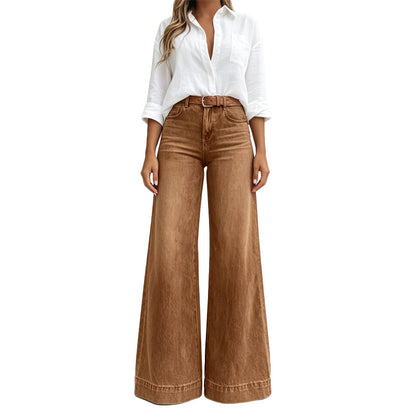 ✨ Vintage Wide-Leg Jeans 💙 High Waist Comfort & Timeless Style