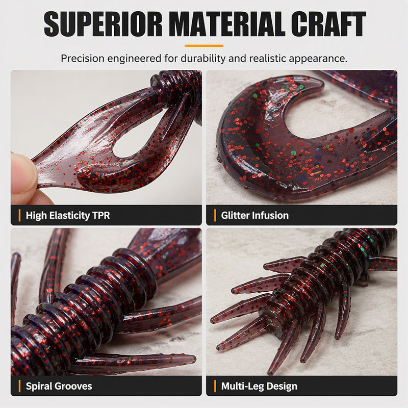 🦐 LIMITED-TIME 50% OFF! 🎣 Realistic Shrimp Soft Lures – Lifelike Action, Scent Infused, Glow Visible ✨