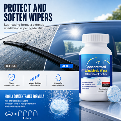 🚗💧Car Windshield Washer Effervescent Tablets – Dissolve Fast, Clean Streak-Free, Easy to Use
