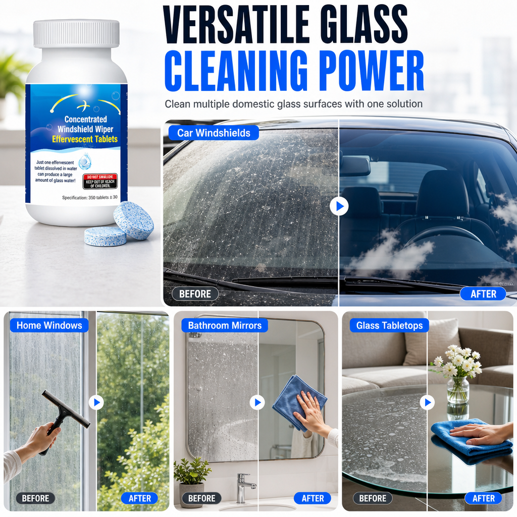 🚗💧Car Windshield Washer Effervescent Tablets – Dissolve Fast, Clean Streak-Free, Easy to Use