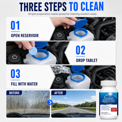 🚗💧Car Windshield Washer Effervescent Tablets – Dissolve Fast, Clean Streak-Free, Easy to Use