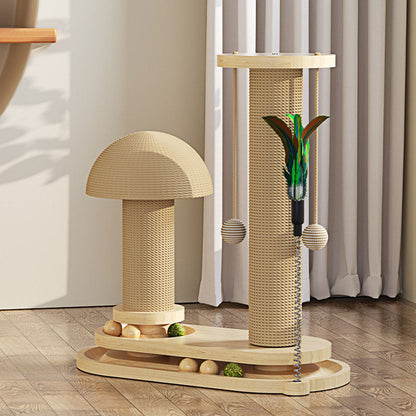 🐾 50% OFF! ✨ Interactive Cat Scratching Post – Sisal-Wrapped Durable Post, Feather Teaser & Ball Toys & Sturdy Stable Base – Healthy Scratching & Hours of Fun 🎾