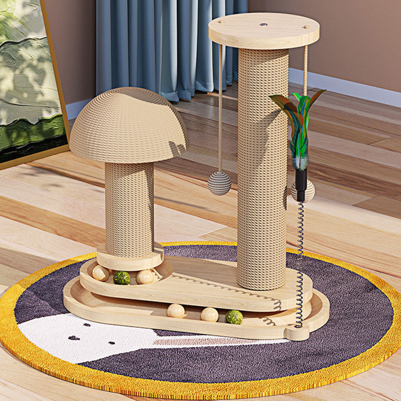 🐾 50% OFF! ✨ Interactive Cat Scratching Post – Sisal-Wrapped Durable Post, Feather Teaser & Ball Toys & Sturdy Stable Base – Healthy Scratching & Hours of Fun 🎾