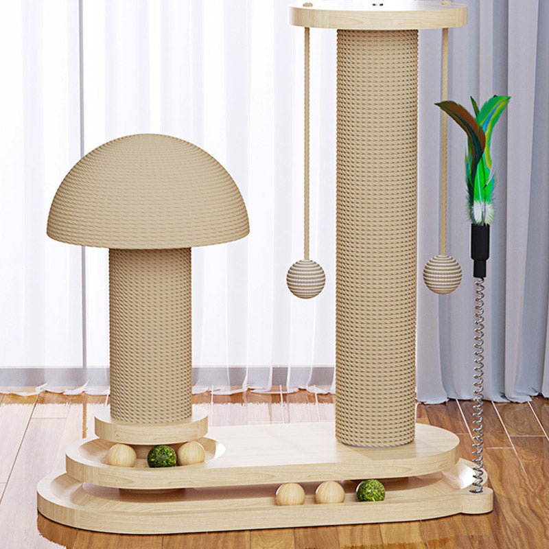 🐾 50% OFF! ✨ Interactive Cat Scratching Post – Sisal-Wrapped Durable Post, Feather Teaser & Ball Toys & Sturdy Stable Base – Healthy Scratching & Hours of Fun 🎾