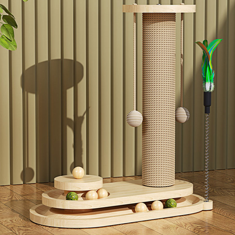 🐾 50% OFF! ✨ Interactive Cat Scratching Post – Sisal-Wrapped Durable Post, Feather Teaser & Ball Toys & Sturdy Stable Base – Healthy Scratching & Hours of Fun 🎾