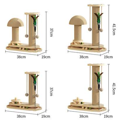 🐾 50% OFF! ✨ Interactive Cat Scratching Post – Sisal-Wrapped Durable Post, Feather Teaser & Ball Toys & Sturdy Stable Base – Healthy Scratching & Hours of Fun 🎾