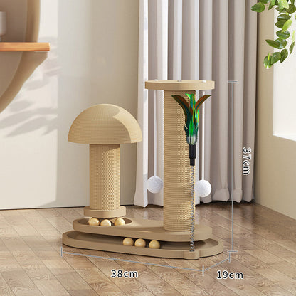 🐾 50% OFF! ✨ Interactive Cat Scratching Post – Sisal-Wrapped Durable Post, Feather Teaser & Ball Toys & Sturdy Stable Base – Healthy Scratching & Hours of Fun 🎾