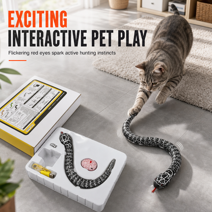 🐍✨Smart Sensing Electric Snake Toy with Obstacle Avoidance – Banded Krait Interactive Prank Toy for Kids