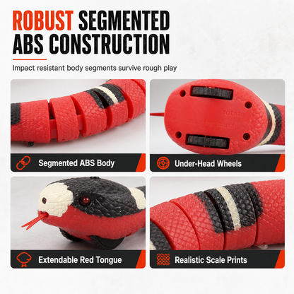 🐍✨Smart Sensing Electric Snake Toy with Obstacle Avoidance – Banded Krait Interactive Prank Toy for Kids