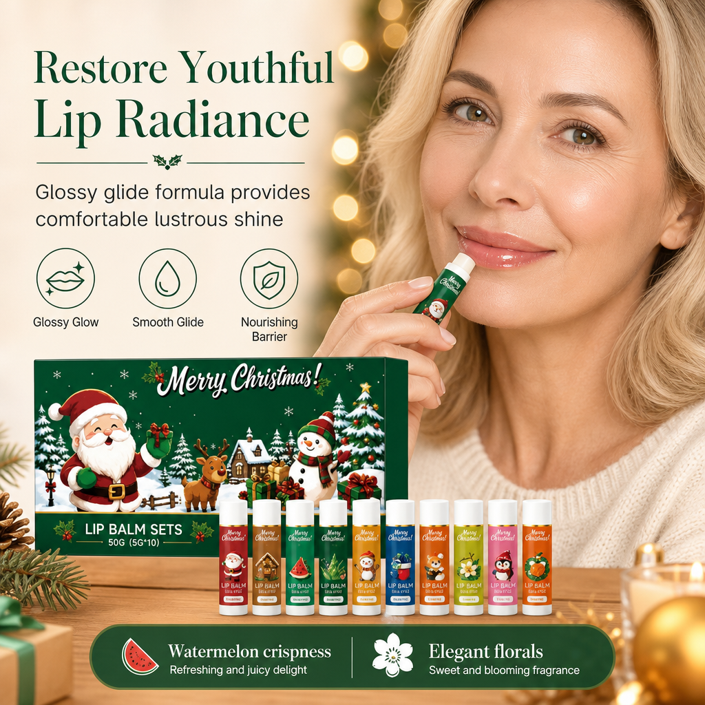 🎄💋Christmas Moisturizing Lip Balm Set – Hydrating, Long-Lasting, Perfect Holiday Gift