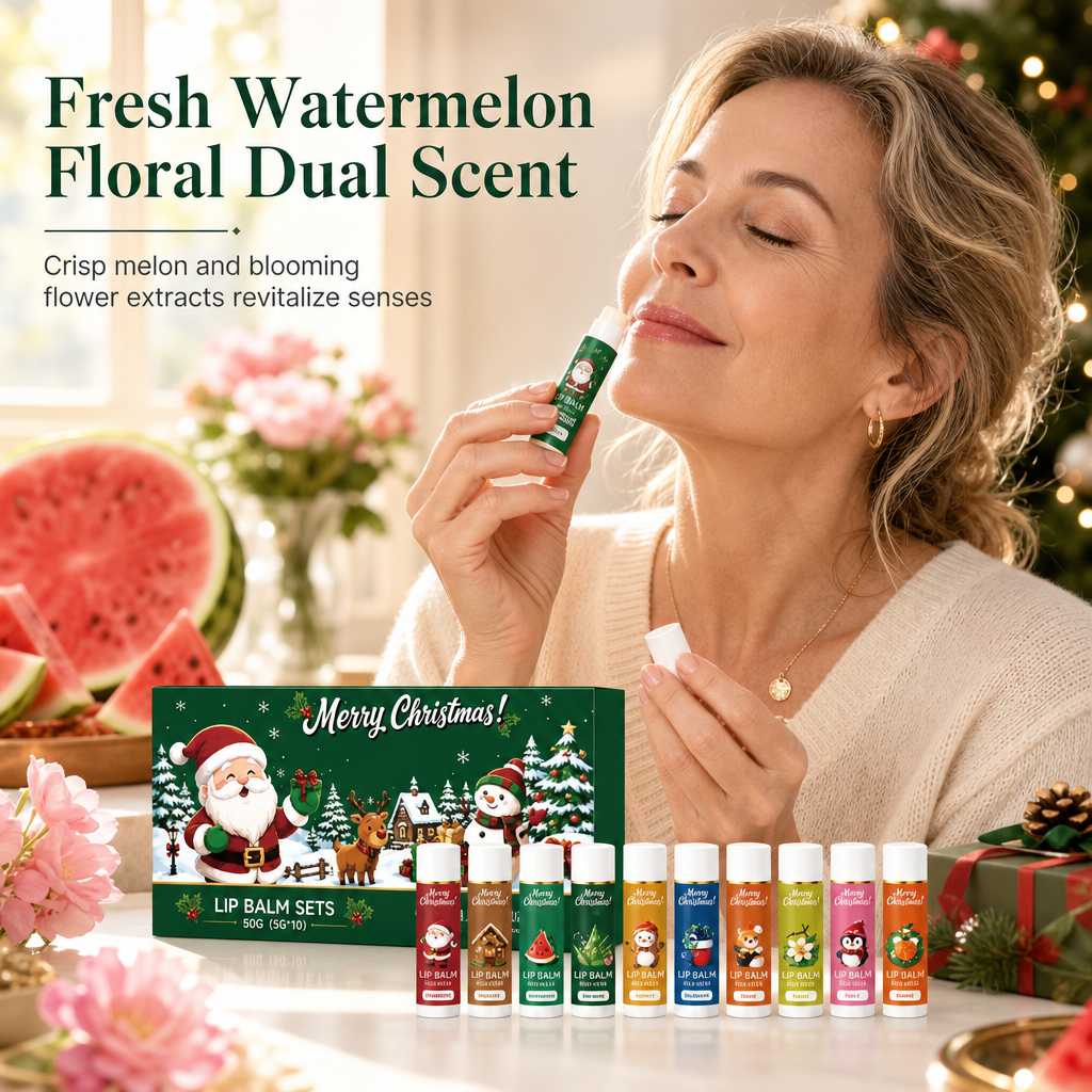 🎄💋Christmas Moisturizing Lip Balm Set – Hydrating, Long-Lasting, Perfect Holiday Gift