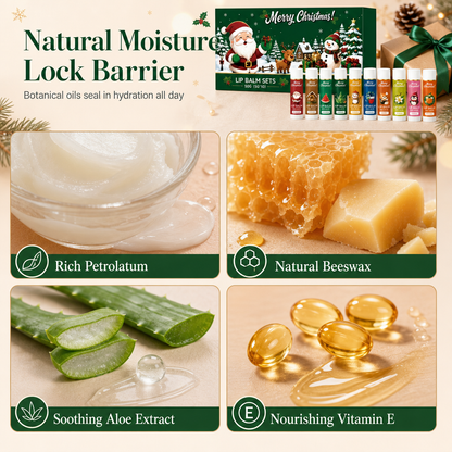 🎄💋Christmas Moisturizing Lip Balm Set – Hydrating, Long-Lasting, Perfect Holiday Gift