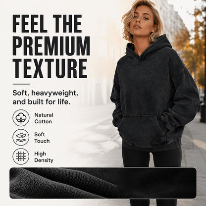 Womens Acid Wash Hoodie Oversized Long Sleeve Fall Fashion Sweatshirts