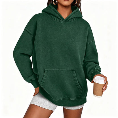 Womens Acid Wash Hoodie Oversized Long Sleeve Fall Fashion Sweatshirts