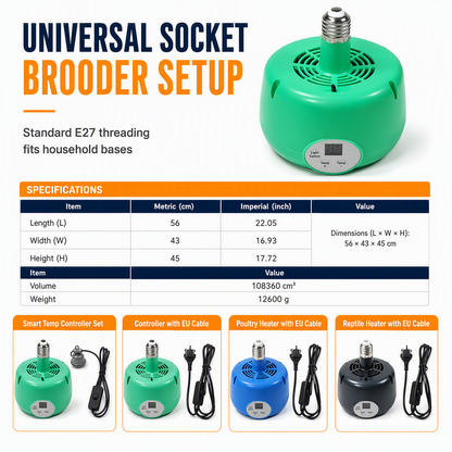 🐣🌡️Intelligent Temperature Control Brooder Heater – Constant Warmth, Safe & Energy-Saving for Chicks