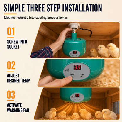 🐣🌡️Intelligent Temperature Control Brooder Heater – Constant Warmth, Safe & Energy-Saving for Chicks