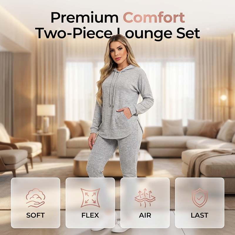 🌸Hot Sale 50% OFF💖 Cozy Matching Style, Easy Everyday Fit | Women's Hooded 2-Piece Set