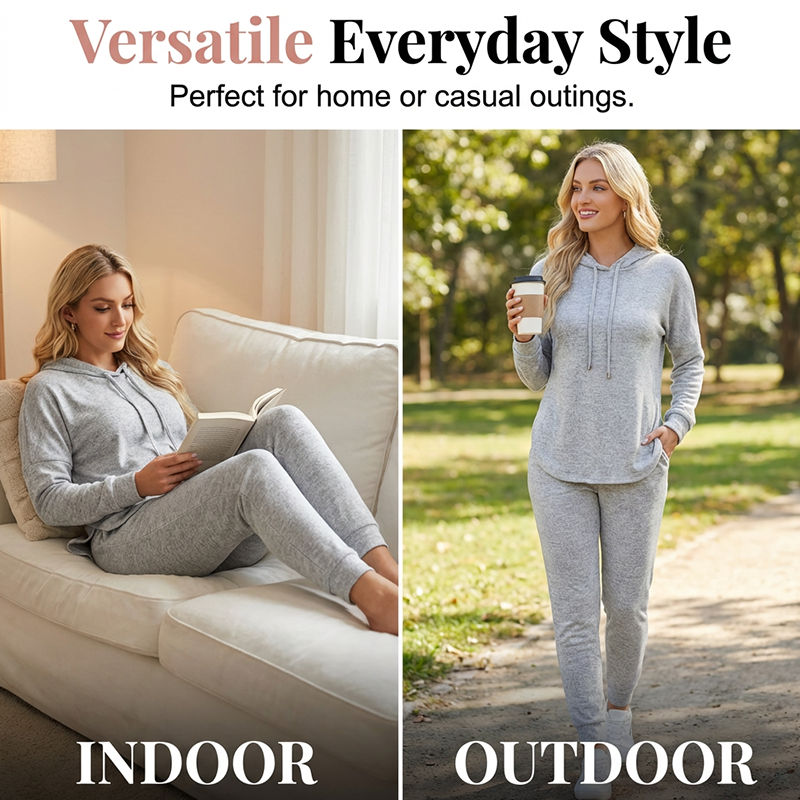 🌸Hot Sale 50% OFF💖 Cozy Matching Style, Easy Everyday Fit | Women's Hooded 2-Piece Set