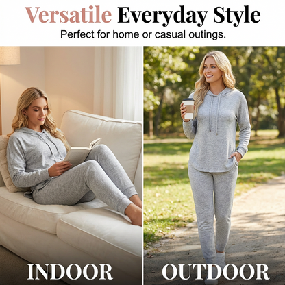 🌸Hot Sale 50% OFF💖 Cozy Matching Style, Easy Everyday Fit | Women's Hooded 2-Piece Set