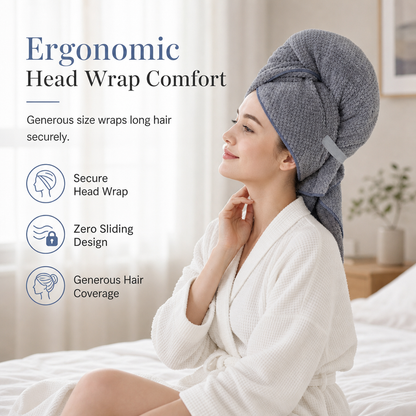 🍍💇‍♀️Coral Fleece Hair Drying Towel for Women 60×100cm – Pineapple Grid, Super Absorbent, Quick-Drying Head Wrap Turban