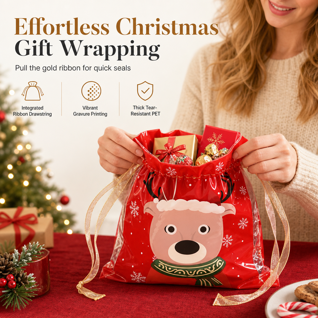 🎅Xmas HOT Sales - 48% OFF🎁10 Pack Christmas Drawstring Candy Gift Bags