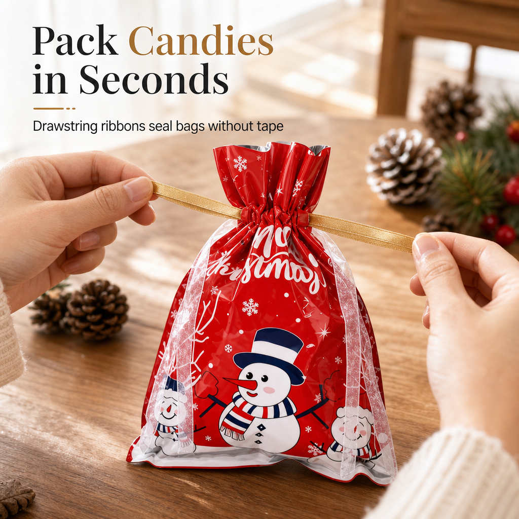 🎅Xmas HOT Sales - 48% OFF🎁10 Pack Christmas Drawstring Candy Gift Bags