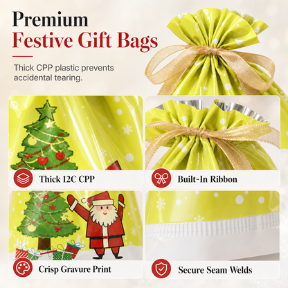 🎅Xmas HOT Sales - 48% OFF🎁10 Pack Christmas Drawstring Candy Gift Bags