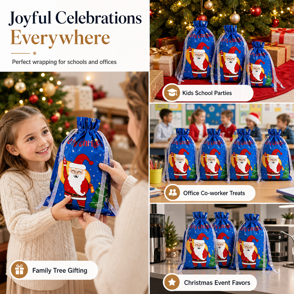 🎅Xmas HOT Sales - 48% OFF🎁10 Pack Christmas Drawstring Candy Gift Bags