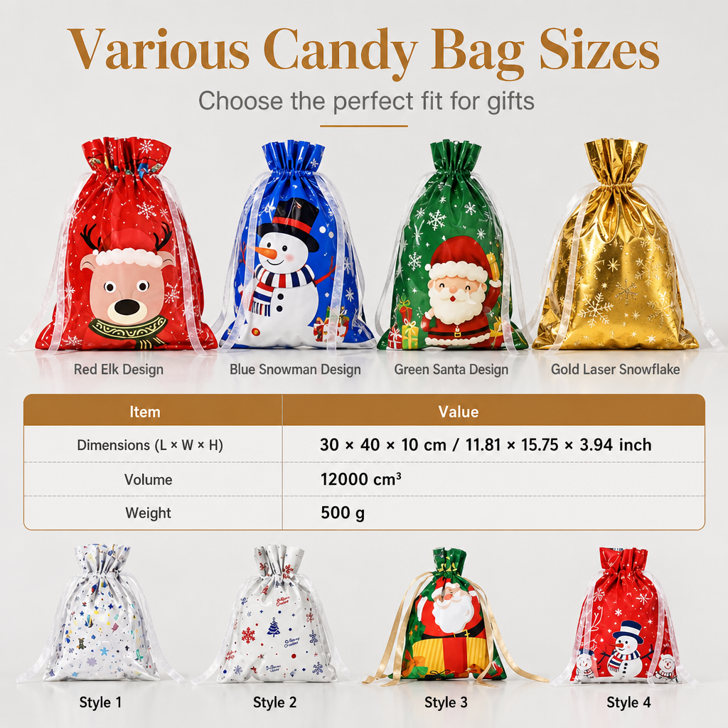 🎅Xmas HOT Sales - 48% OFF🎁10 Pack Christmas Drawstring Candy Gift Bags