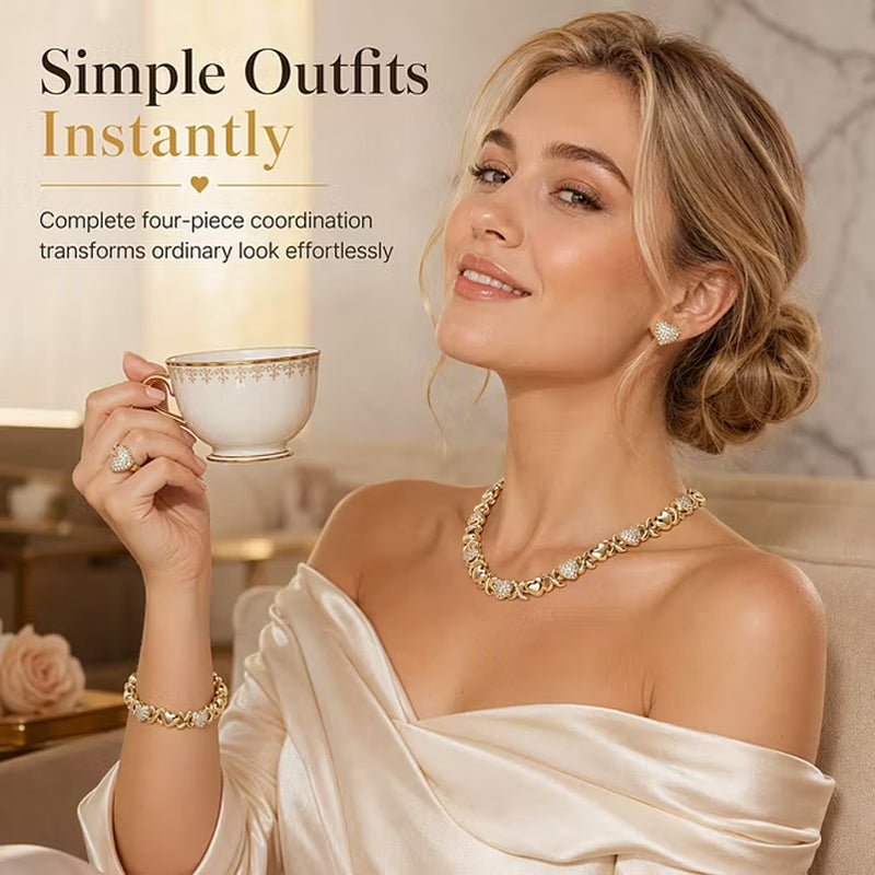 🎁 Early Christmas Hot Sale 53% OFF🎅 Classic Heart Shape Jewelry 4-Piece Set