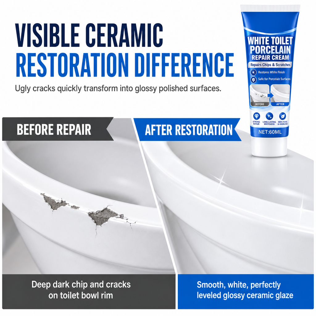 ⏰Witte reparatiepasta voor toiletporselein