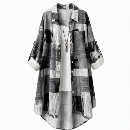 🍂Casual Loose Fit Plaid Long Sleeve Shirt Plus Size Sun Protection Outerwear for Spring and Autumn