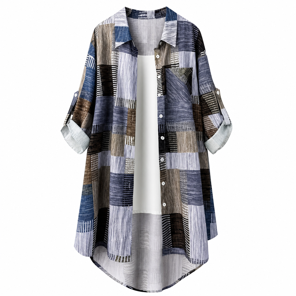 🍂Casual Loose Fit Plaid Long Sleeve Shirt Plus Size Sun Protection Outerwear for Spring and Autumn